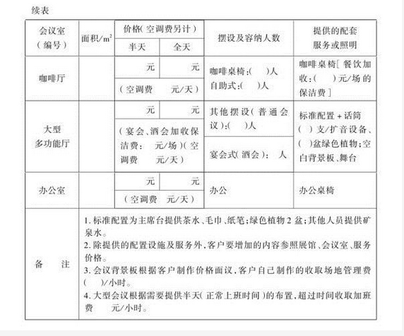 會(huì)議空間租用部分